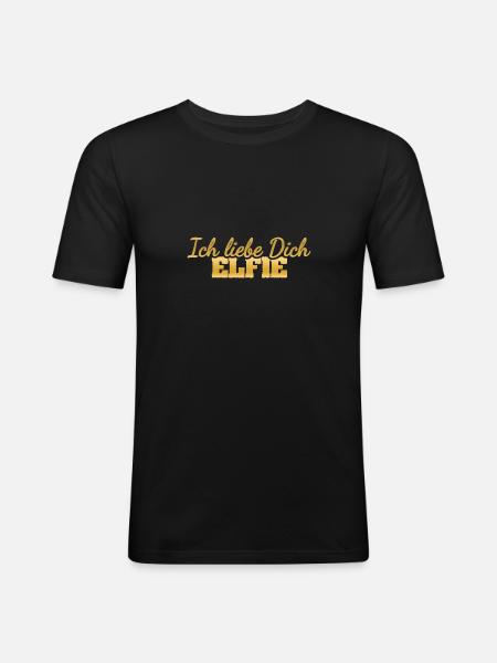 Dear Elfie, - Men's Slim Fit T-Shirt - black