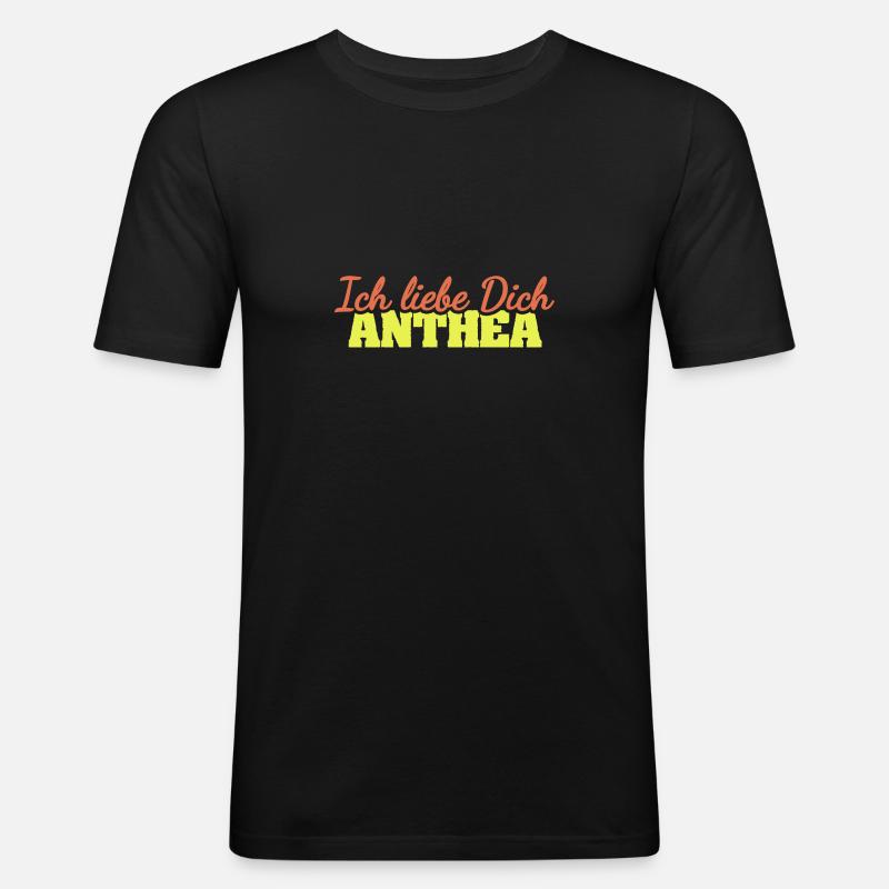 Liebe Anthea - Männer Slim Fit T-Shirt - Schwarz