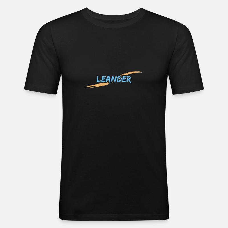 Leander Leander - Männer Slim Fit T-Shirt - Schwarz