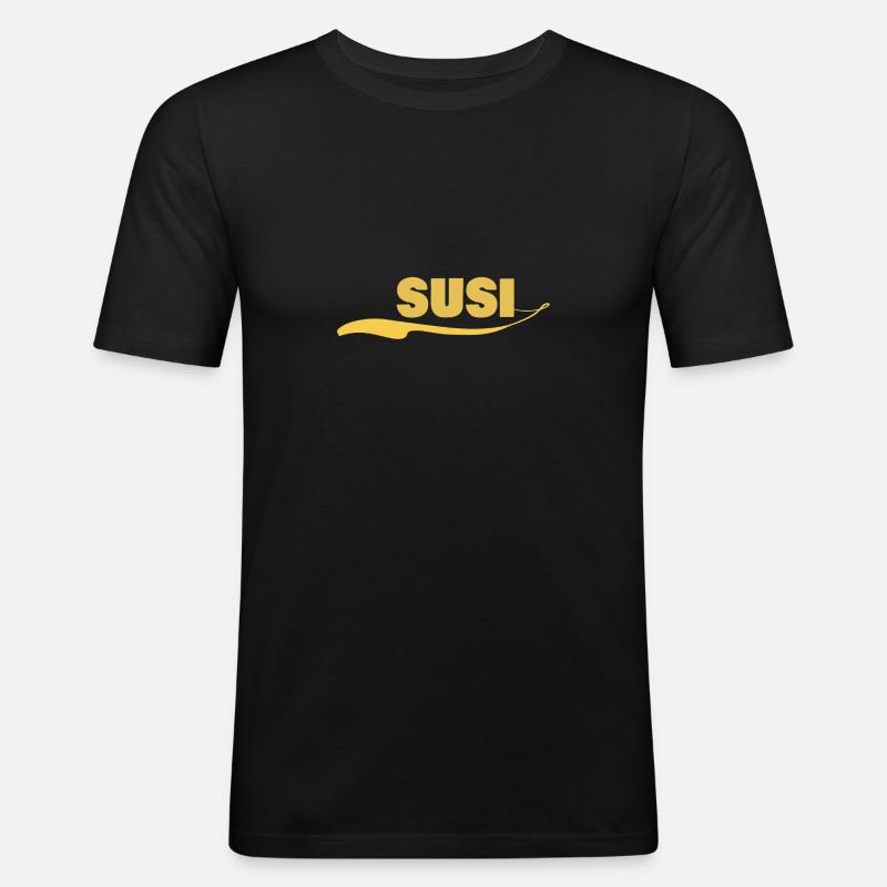 susi - Männer Slim Fit T-Shirt - Schwarz