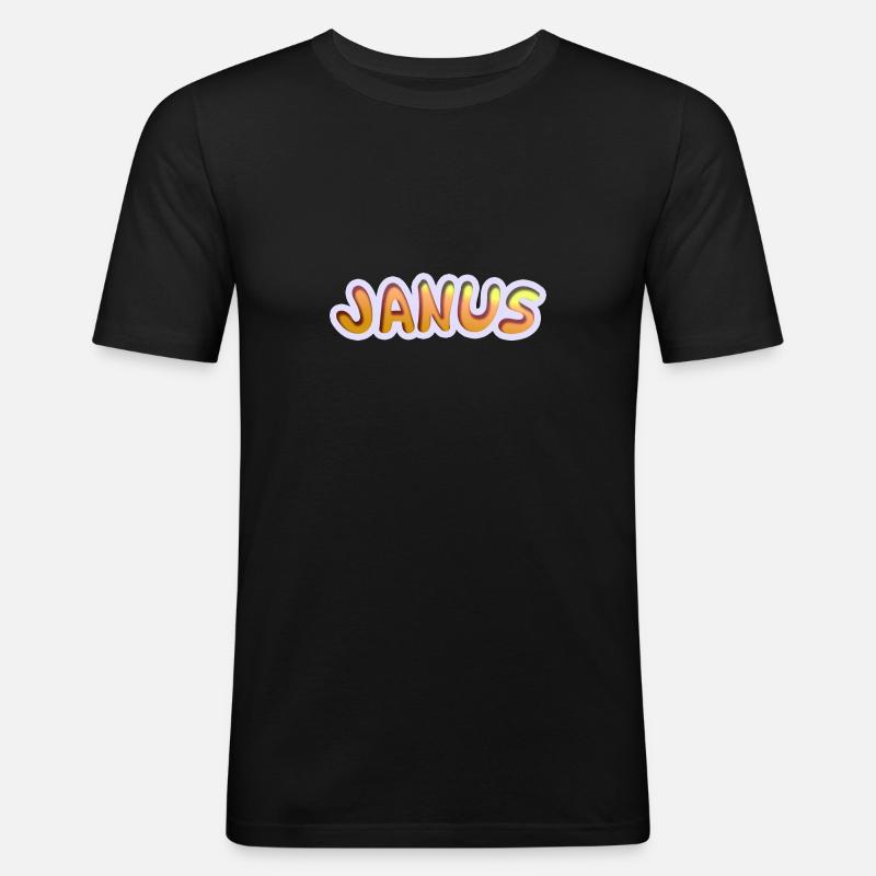 Janus - Männer Slim Fit T-Shirt - Schwarz