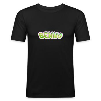 Geschenk für Benno - Männer Slim Fit T-Shirt - Schwarz - Vorne - Nik (191cm)