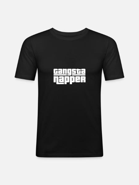gangsta nanjing - Men's Slim Fit T-Shirt - black