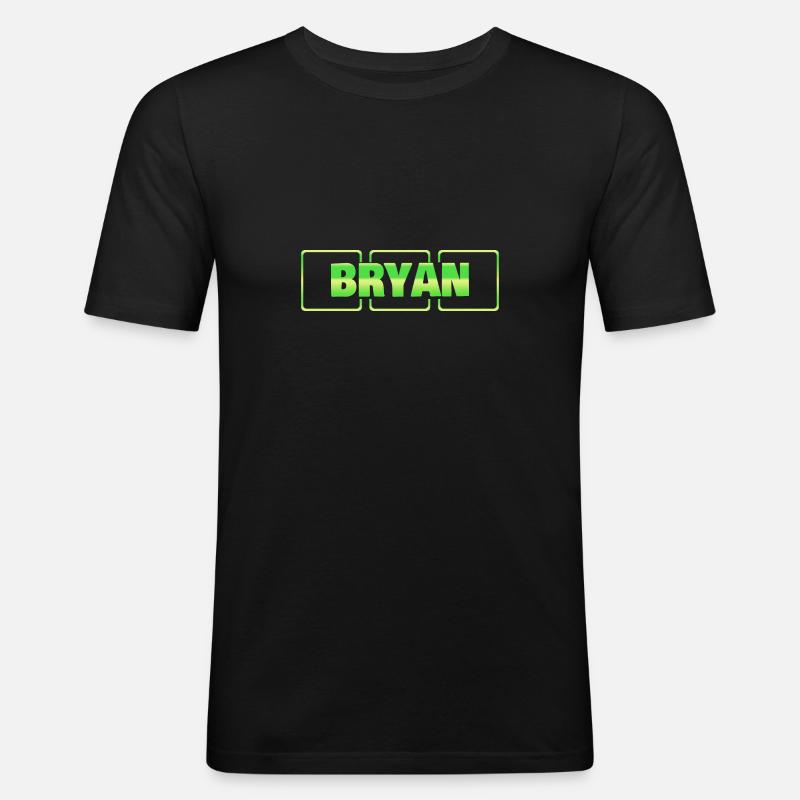 Taufgeschenk Bryan - Männer Slim Fit T-Shirt - Schwarz
