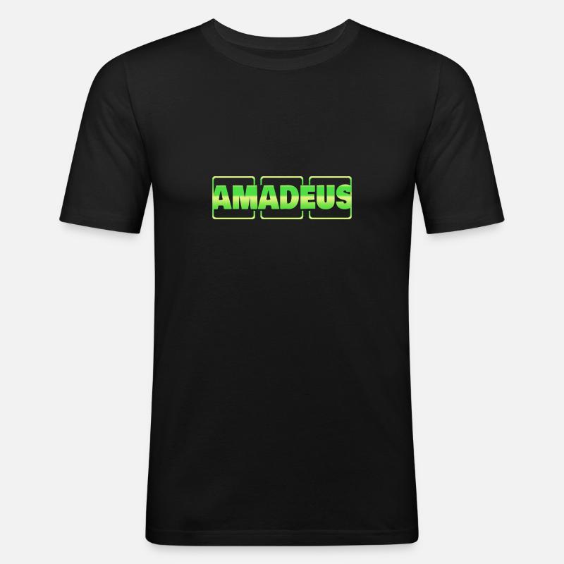 Battesimo per Amadeus Idea Regalo di battesimo - Maglietta aderente da uomo - nero