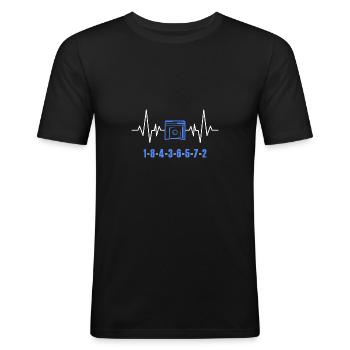 V8 Herzschlag Design für Achtzylinder Autofans - Männer Slim Fit T-Shirt - Schwarz - Vorne - Nik (191cm)