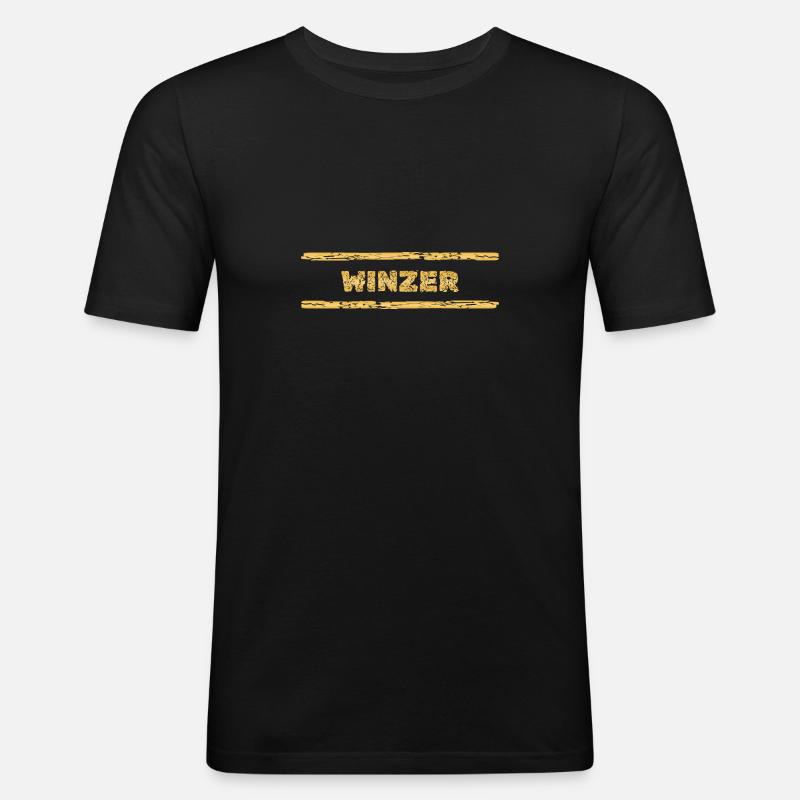 Winzer als Beruf - Männer Slim Fit T-Shirt - Schwarz