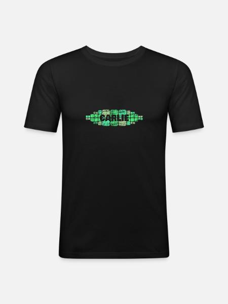 Carlie - Männer Slim Fit T-Shirt - Schwarz