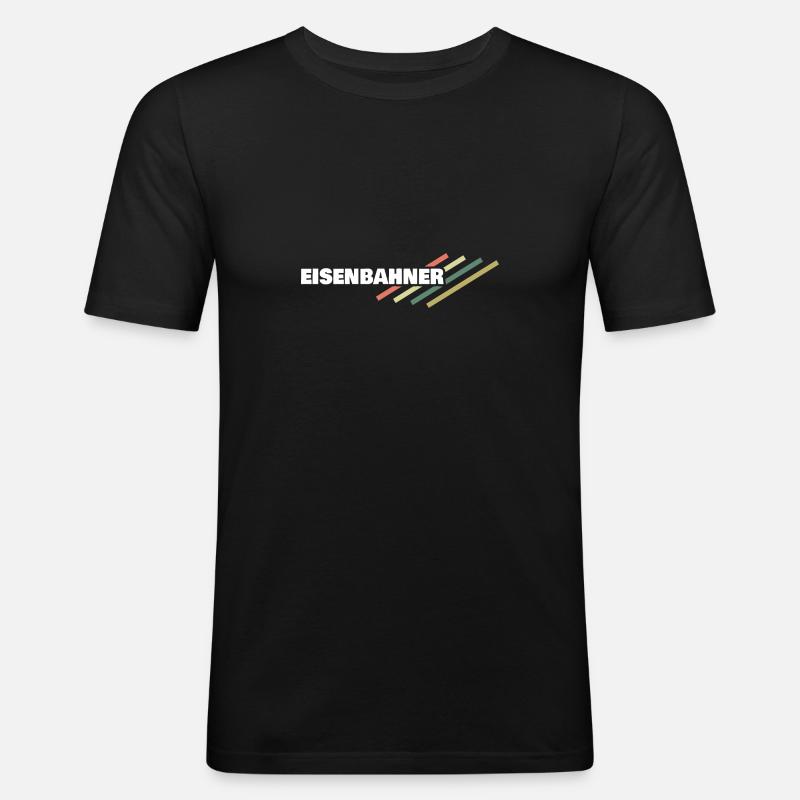 Arbeitsplatz Eisenbahner - Männer Slim Fit T-Shirt - Schwarz