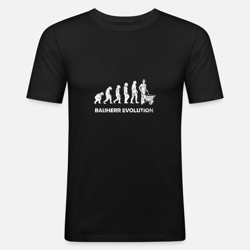 Bauherr Evolution - Männer Slim Fit T-Shirt - Schwarz