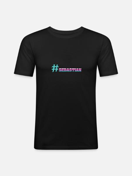 Sebastian - T-shirt près du corps Homme - noir