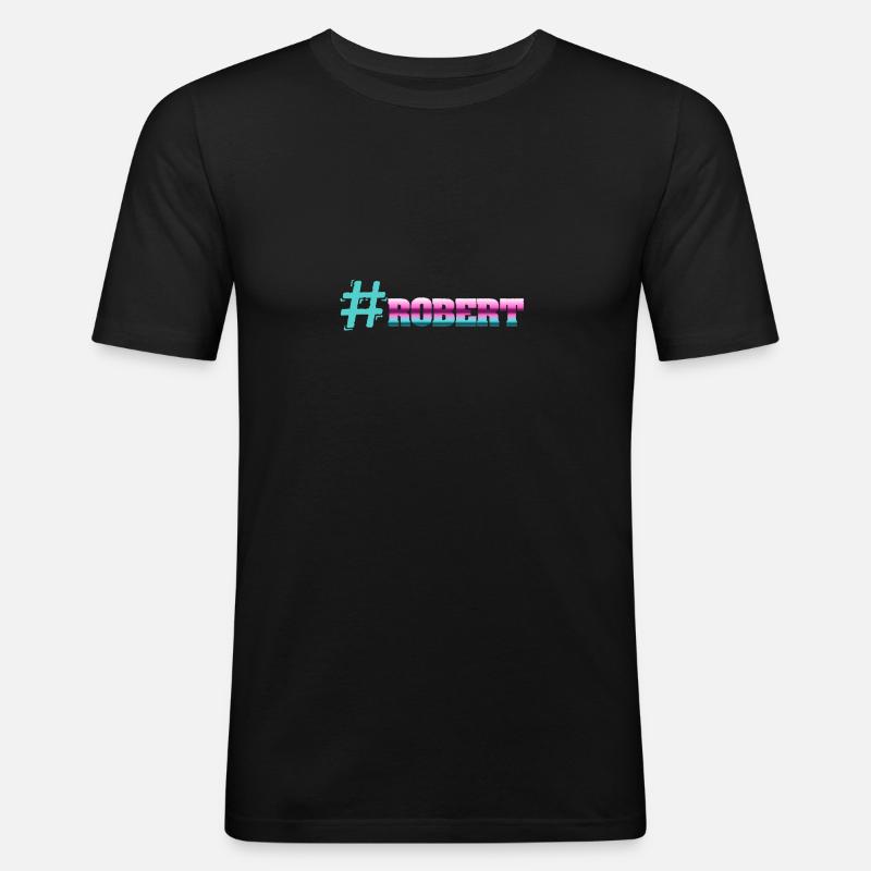 Robert - Männer Slim Fit T-Shirt - Schwarz