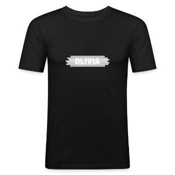 Olivia as a name - Men's Slim Fit T-Shirt - black - Front - Nik (191cm)