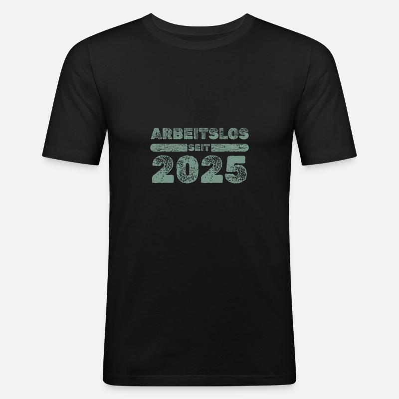 2025 2025 - Maglietta aderente da uomo - nero
