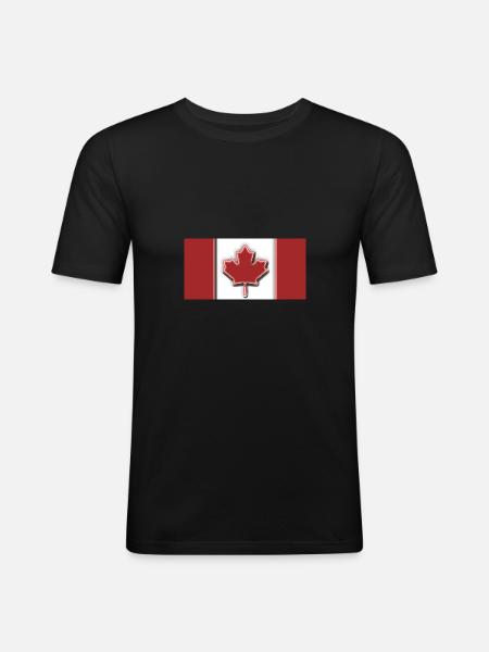 Canada Flag - Men's Slim Fit T-Shirt - black
