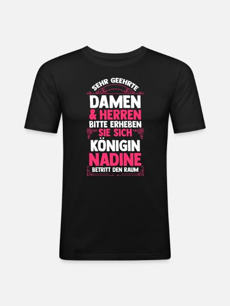 Nadine - Männer Slim Fit T-Shirt - Schwarz