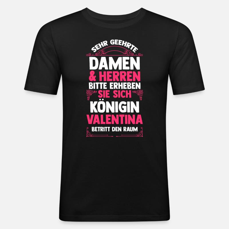 Valentina - Männer Slim Fit T-Shirt - Schwarz