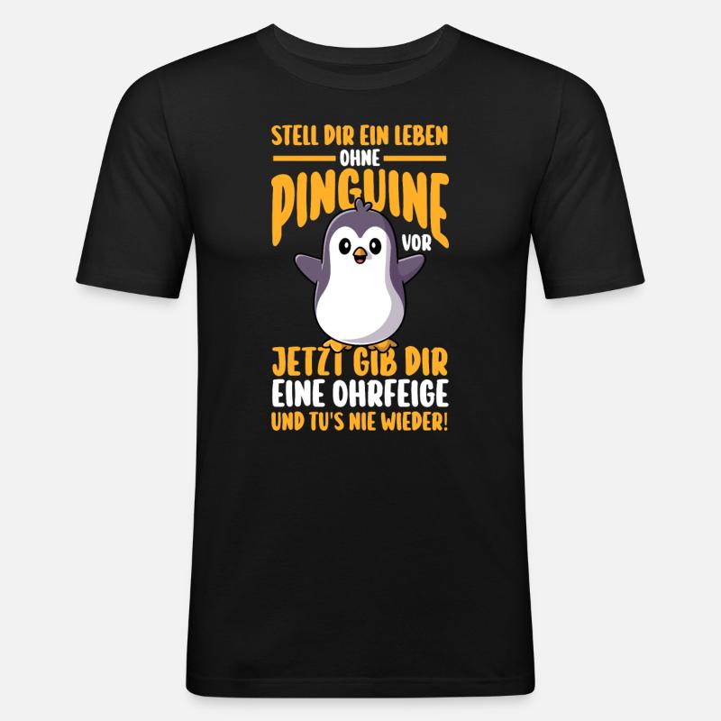 Pinguin - Männer Slim Fit T-Shirt - Schwarz
