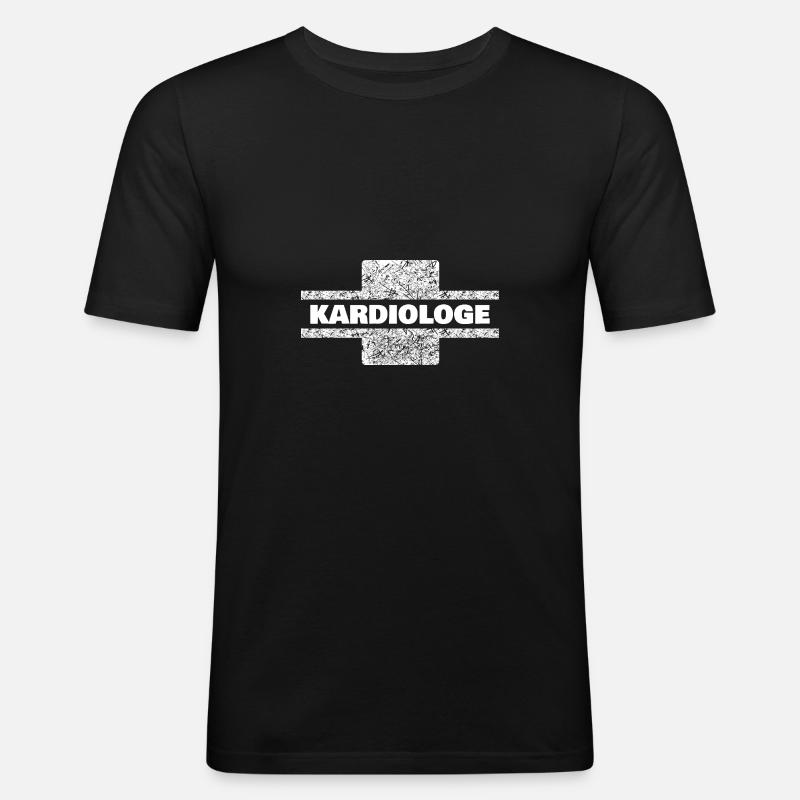 Beruf Kardiologe - Männer Slim Fit T-Shirt - Schwarz