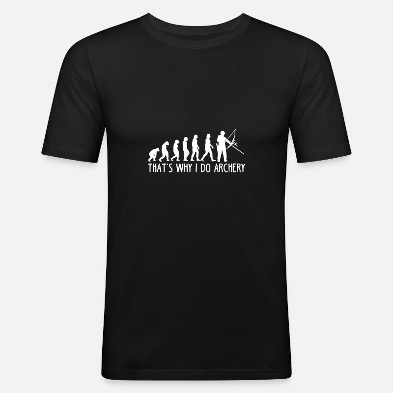 Bogenschießen Evolution - Männer Slim Fit T-Shirt - Schwarz