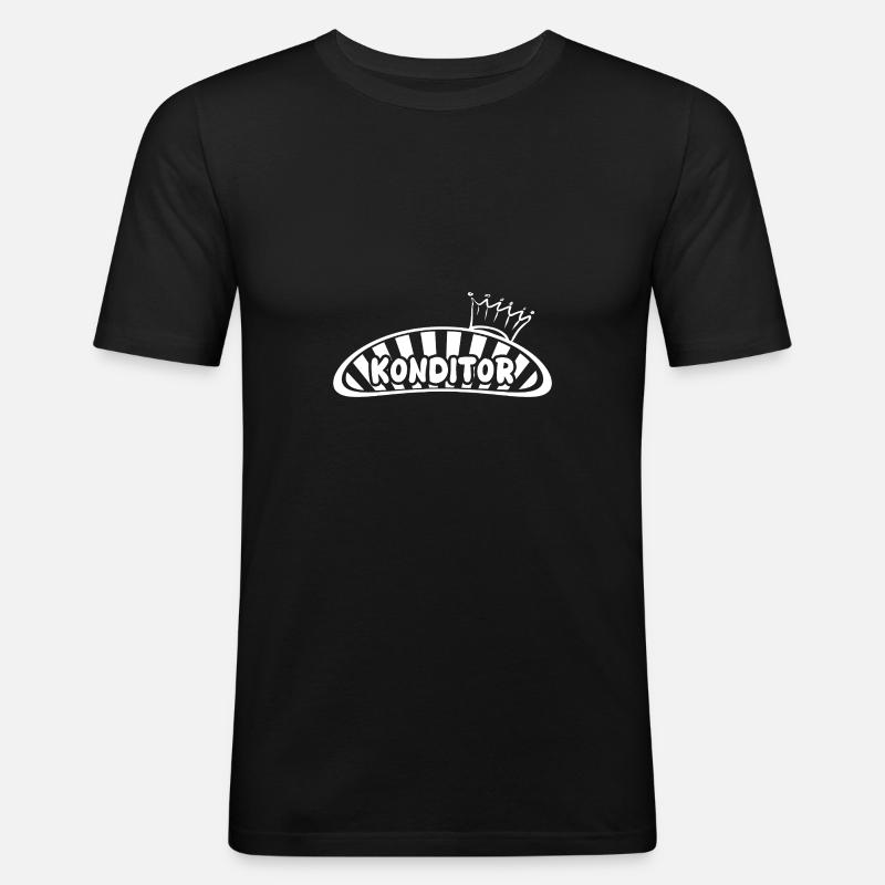 Konditor als Beruf - Männer Slim Fit T-Shirt - Schwarz