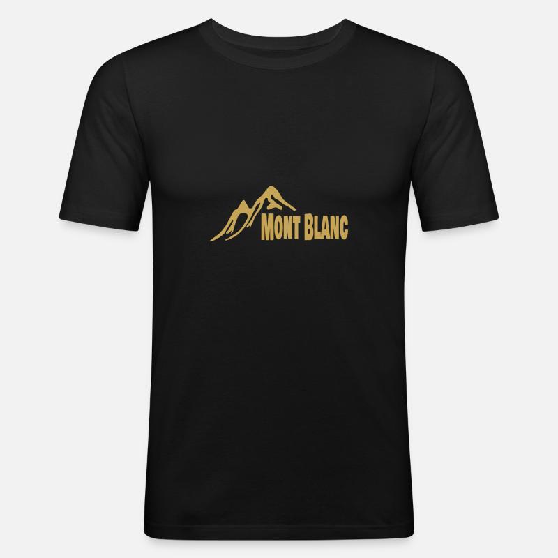 Bergmassiv Mont Blanc - Männer Slim Fit T-Shirt - Schwarz