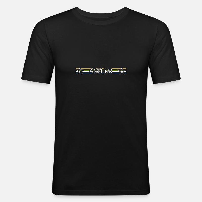 Arthur - Männer Slim Fit T-Shirt - Schwarz