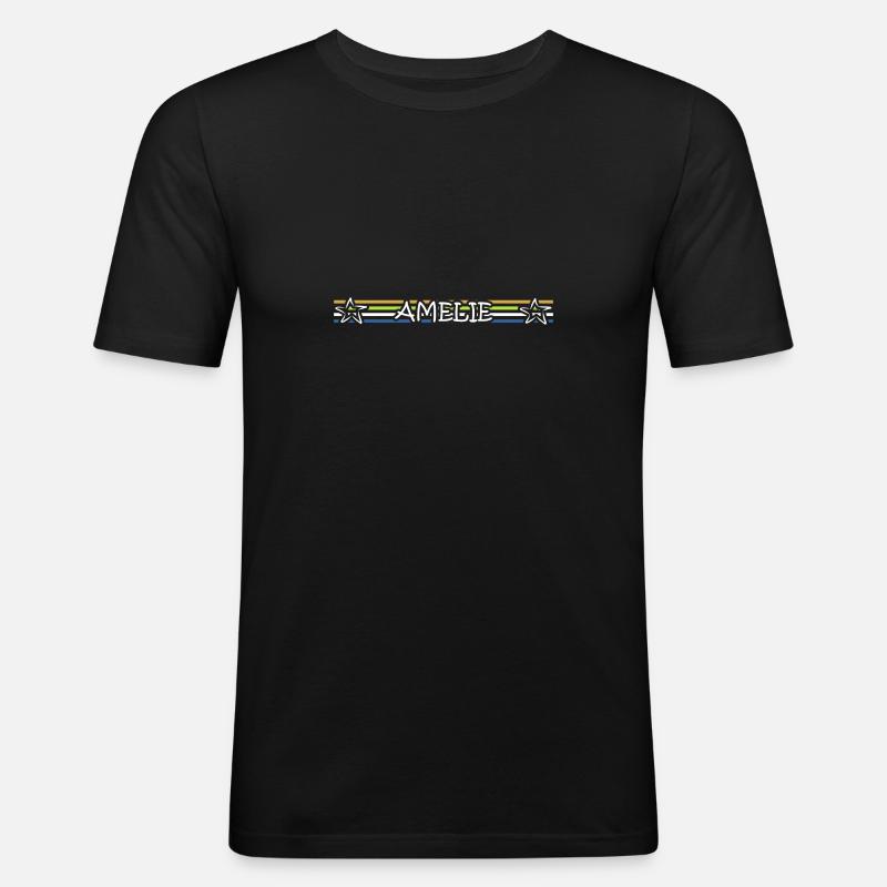 Amelie - Männer Slim Fit T-Shirt - Schwarz