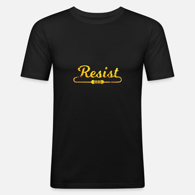 resistenza - Maglietta aderente da uomo - nero
