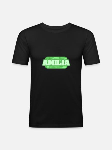 Gesundheit Amilia - Männer Slim Fit T-Shirt - Schwarz