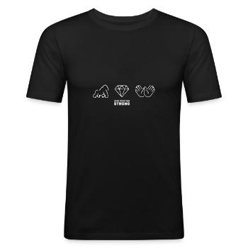 Singes Ensemble Fortes Diamants Mains - T-shirt près du corps Homme - noir - Devant - Nik (191cm)