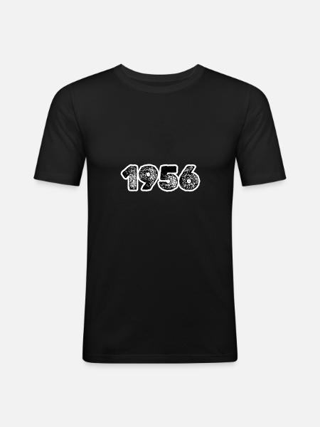 1956 - Männer Slim Fit T-Shirt - Schwarz