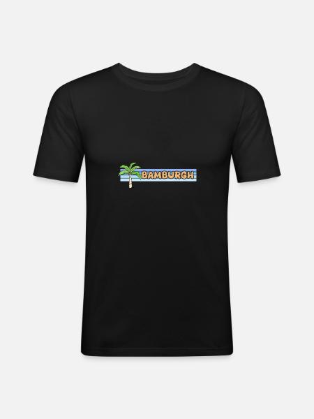 Geschenk für Bamburgh - Männer Slim Fit T-Shirt - Schwarz
