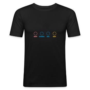 Synthesizer Knobs - Men's Slim Fit T-Shirt - black - Front - Nik (191cm)