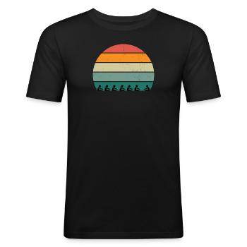 Rowing sunset - Men's Slim Fit T-Shirt - black - Front - Nik (191cm)