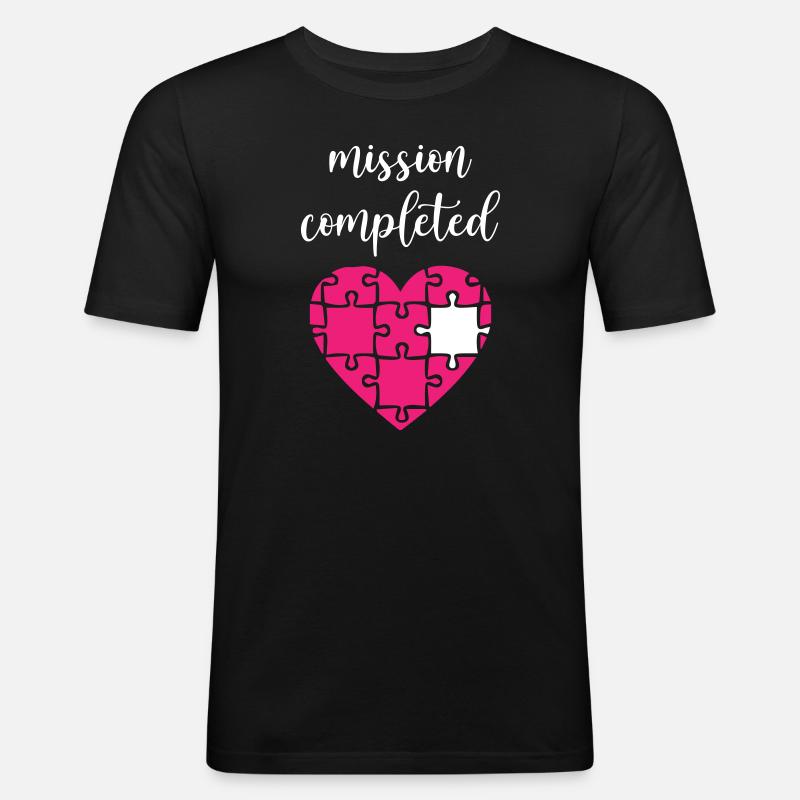 Mission Completed Puzzle - Männer Slim Fit T-Shirt - Schwarz