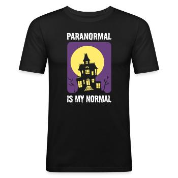 Lustig Paranormaler Ermittler - Männer Slim Fit T-Shirt - Schwarz - Vorne - Nik (191cm)