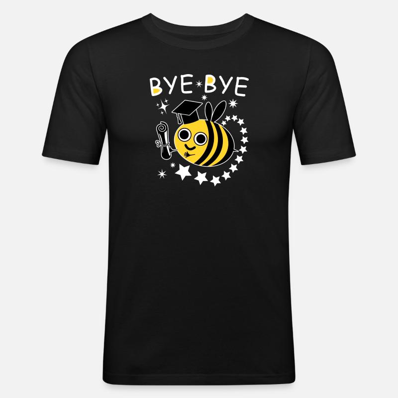 BYE BYE Biene - Männer Slim Fit T-Shirt - Schwarz