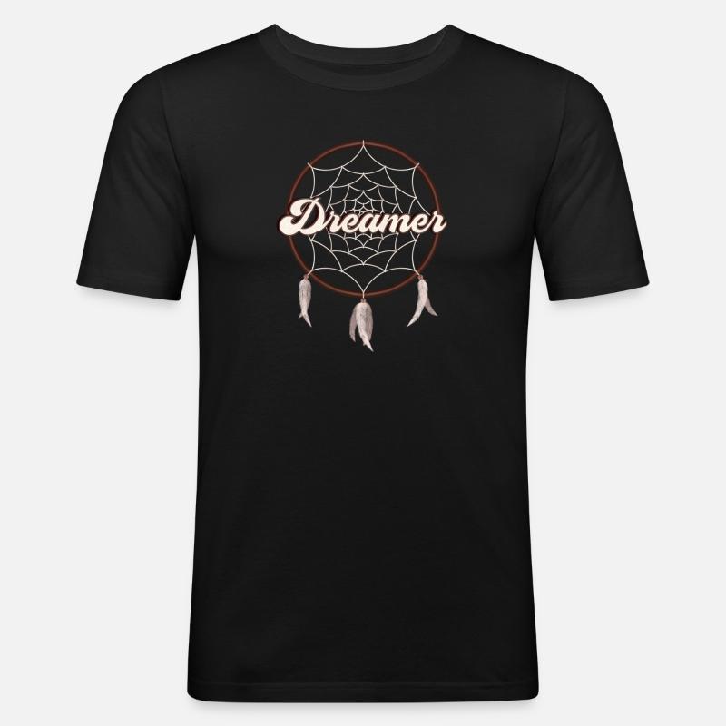 Dreamer - Träumer, Traumfänger - Männer Slim Fit T-Shirt - Schwarz
