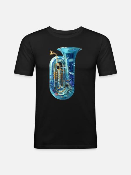 Fish Tuba - Men's Slim Fit T-Shirt - black