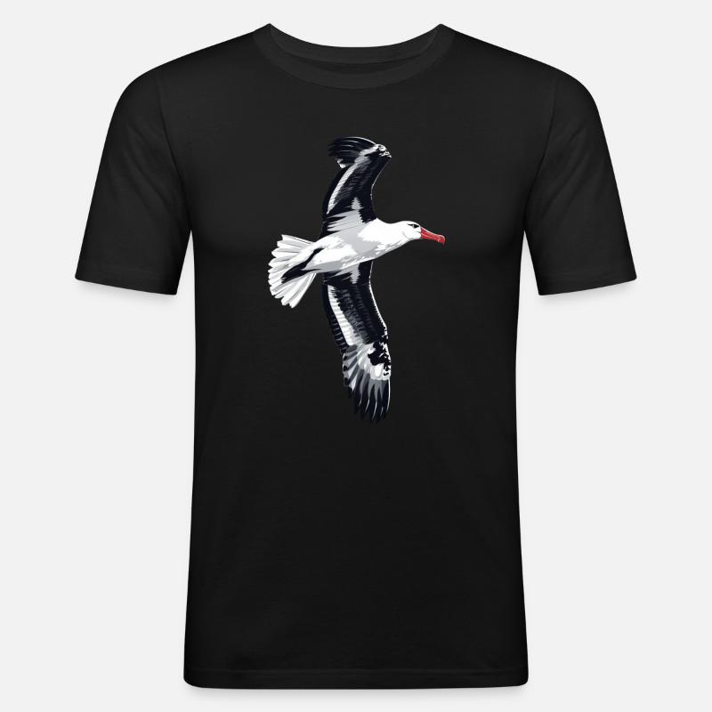 Möwe - Männer Slim Fit T-Shirt - Schwarz