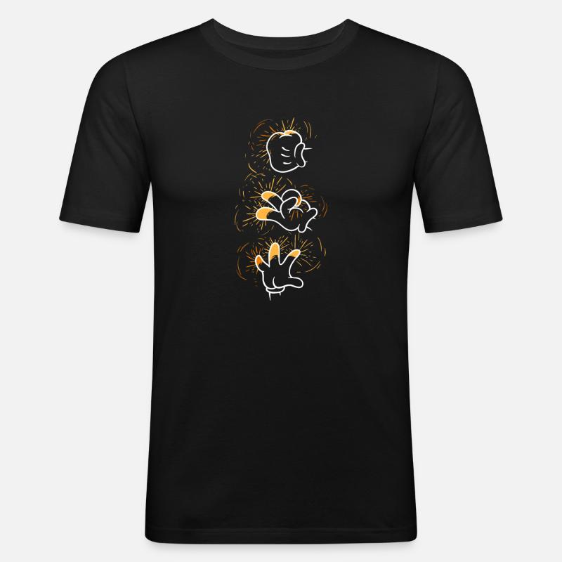 Techno - Männer Slim Fit T-Shirt - Schwarz