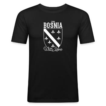 Bosnien Jugoslawien Balkan Herzegowina - Männer Slim Fit T-Shirt - Schwarz - Vorne - Nik (191cm)