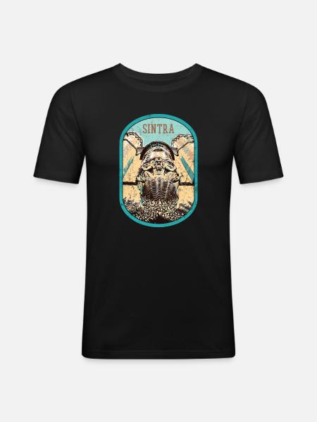 Illustration Indgang Pena Palace, Sintra, Portugal - Herre Slim Fit T-Shirt - sort