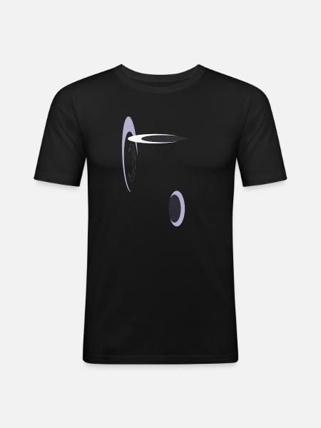 Abstract geometry in purple - Men's Slim Fit T-Shirt - black