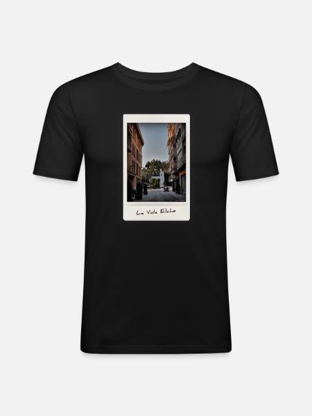 Vie Elche - T-shirt près du corps Homme - noir