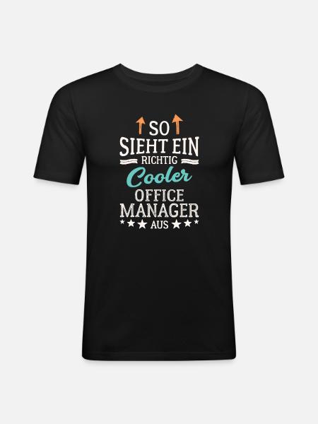 Cool Office Manager Team Leadership Office - Men's Slim Fit T-Shirt - black