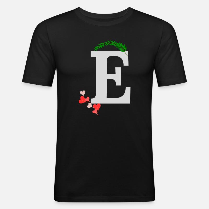 E - Männer Slim Fit T-Shirt - Schwarz