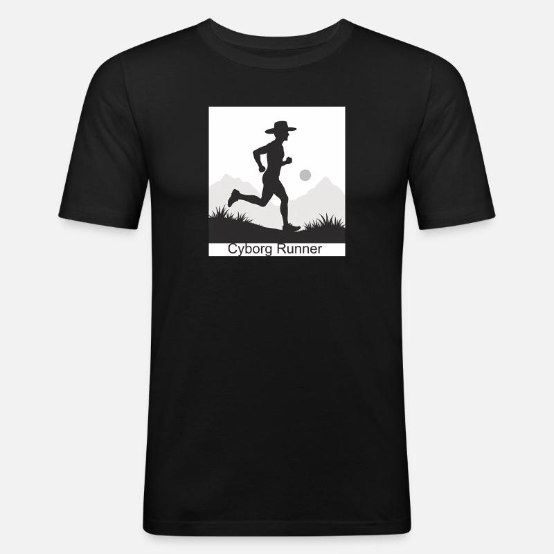 Cyborg Runner - Männer Slim Fit T-Shirt - Schwarz