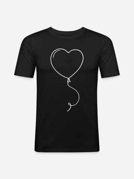 Heart Balloon - Men's Slim Fit T-Shirt - black